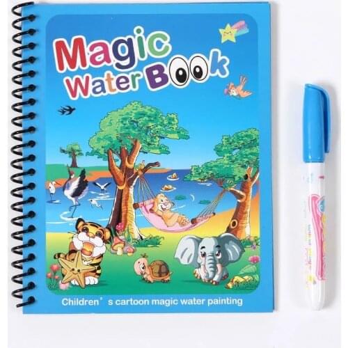 Magic Toys Reusable Coloring Book Magic Water Drawing Book Sensory Early Education Toys for Kids Birthday Gift
