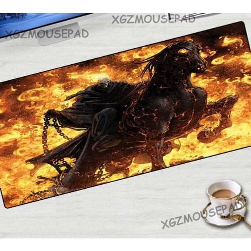 XGZ Custom Large Gaming Mouse Pad Black Lock Edge Animal Horse Computer Desk Mat Speed Rubber Stripe Non-slip 900x400/600x300