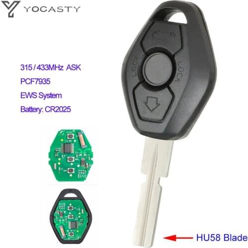 YOCASTY 3 Buttons EWS System Remote Key For BMW z3 5 6 7 Series with HU58 Blade