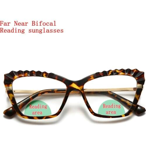 Women Multifocal Glasses Transition Sun Photochromic Bifocal Reading Glasses Female Points for Reader Near Far Sight Diopter NX