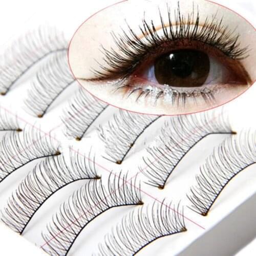 10 Pairs/set Soft Natural Long Cross Eye Lashes Makeup Extension False Eyelashes Party, Cocktail, Everyday Popular Makeup Tools