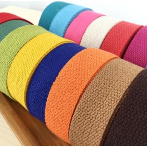 25mm Canvas Webbing 10M length Heavy Canvas Webbing strap Belting Bag Strap tape For DIY Bag luggage colorful