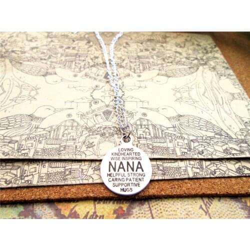3pcs/lot Fashion stainless steel necklace "NANA Word Collage" Charms Pendant necklace Jewelry Gift more style for choosing