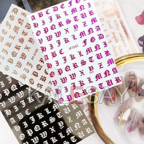3D Nail Art Stickers Decoration Manicure Rose Gold Color Nail Sticker Self-adhesive DIY Tips Stickers With Back Glue New Fashion
