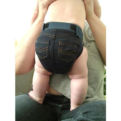 Freeshipping 2020 Reusable Pocket Diaper costume Cowboy Denim Jeans baby nappies pocket diapers