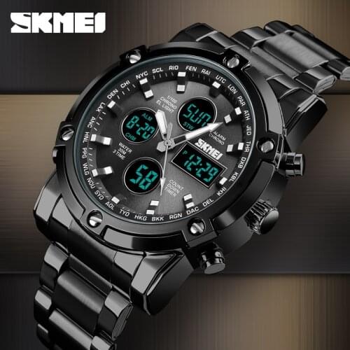 SKMEI Luxury Quartz Watch Men Fashion Sport Wrist Watch Waterproof Stainless Steel Strap Mens Watches Clock Relogio Masculino