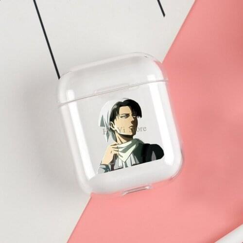 Levi Ackerman Shingeki no Kyojin Cases For Apple AirPods 1 2 Case Clear Wireless Bluetooth Earphone Case Protective Shell