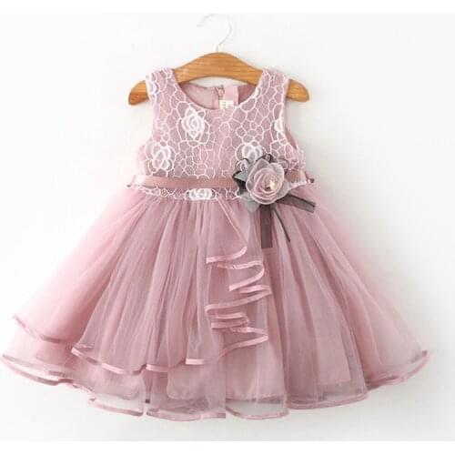Flower Newborn Baby Dress New Summer Cute Baby Girls Clothes Tulle Lace Infant XMAS Party Clothing 1 Year Birthday Dress
