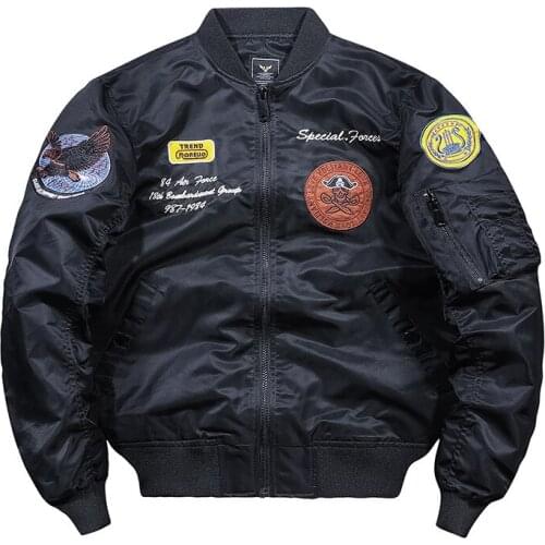Spring Autumn Bomber Jacket Men Air Force MA1 Pilot Jacket Mens Embroidery Baseball Jacket Uniform Chaquetas Hombre Size M-4XL