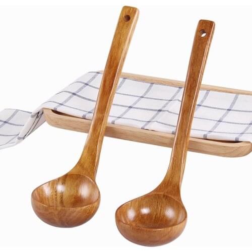 Wooden Tableware Japanese Style Soup Spoon Long Handle Hot Pot Spoon Nonsticktablespoons Special Wooden Spoon for Kitchen