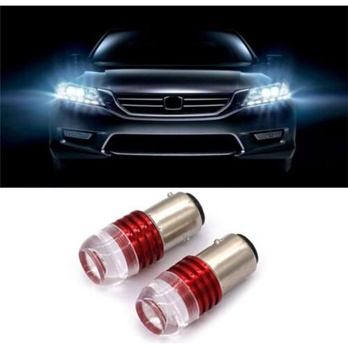 G5AD 2PCS Red 1157 Strobe Flashing LED Projector Bulbs For Car Tail Brake Lights Auto Turn Signal Lamp Bulb