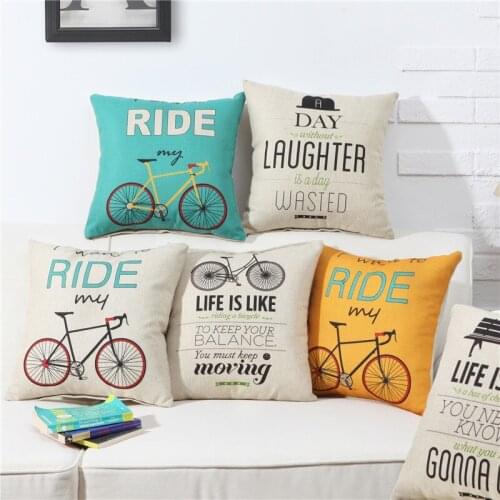 Hap-deer linen cottom Printed Cushion for Sofa Car Seat simple geometric housewarming gift Throw Pillow Home Decorative yan