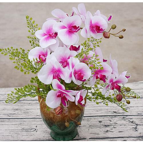 Latex Real touch Artificial Orchid flower white Butterfly Orchids fake flower for Home party DIY Wedding Decoration flores