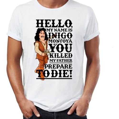 Mens T Shirt Princess Bride Hello My Name Is Inigo Montoya Awesome Illustration Artwork Printed Tee