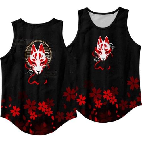 Men Training Tanks Sport Sleeveless Undershirt Tank Top Fox Printed Gym Shirt Fitness Vest Size S-6XL