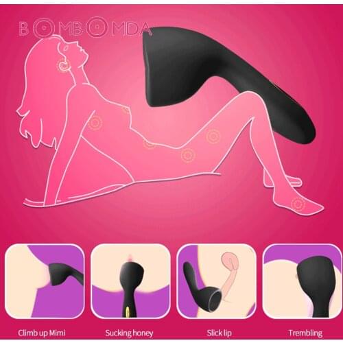 Male Tongue Licking Vibrator 10 Frequency Penis Exerciser Suck Horse Eye Massage Penis Glans Orgasm Sex Toys For Masturbation