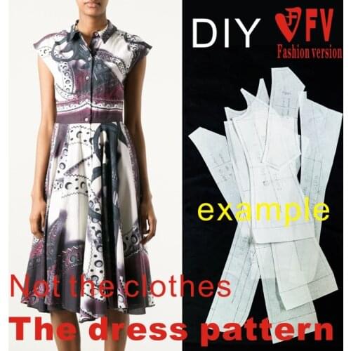 Clothing DIY The dress Dresses Sewing Pattern cutting drawing Womens Dress Sewing Template BLQ-44