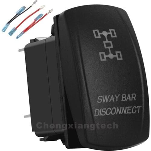 Sway Bar Disconnect Green Led 12v/24v Toggle Rocker Push Switch 5P SPST ON/OFF Car Boat Truck Waterproof + Jumper Wires Set