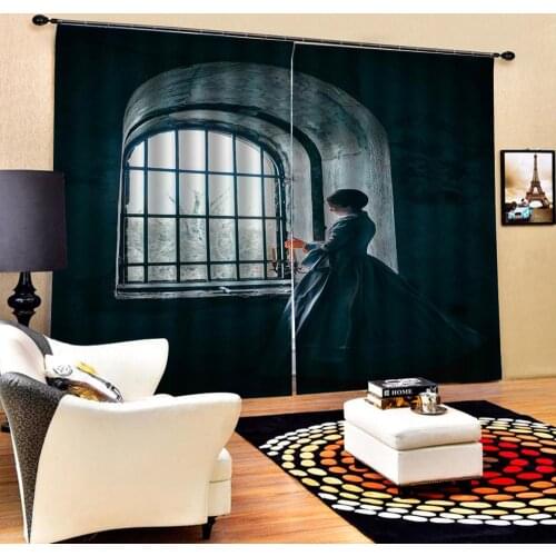Customized size Luxury Blackout 3D Window Curtains For Living Room window curtains beautiful girls curtain Blackout curtain