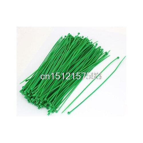 250 Pcs 4mm x 250mm Nylon Self-Locking Electric Cable Zip Ties Fastener Green