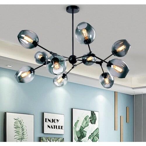 Modern Glass chandelier ceiling Pendant living room lustre Bedroom hanglamp Ball decor home indoor lighting Kitchen lampadari