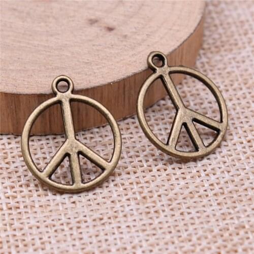 WYSIWYG 20pcs 21x17mm Charms Peace Sign Symbol Fashion Jewelry Making Findings DIY Handmade Charms Jewelry