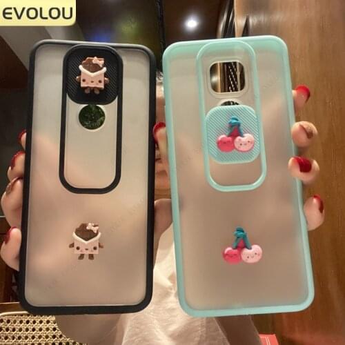 3D DIY Fruit Cartoon Phone Case For Moto G9 Play Cute Slide Camera Lens Protective Cases For MOTO E7 Plus Case Cover Capa