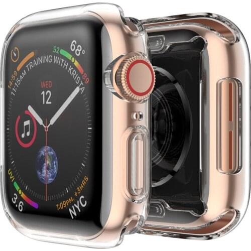 Full Covers Ouhaobin for apple watch serie 5 Cover Frame 44mm Protect Shell Bumper Protector Tempered Glass 3D Gebogen Ultrathin