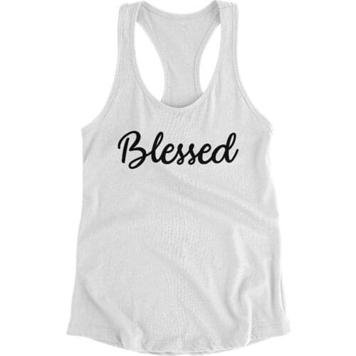 Woman Casual Tee Undershirt Singlet Ladies Sexy Sleeveless Grunge Blessed Graphic Tops Vest Blessed Hipster Cotton Tank Tops
