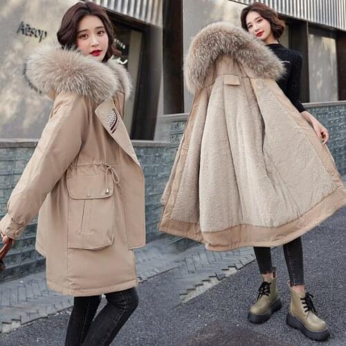 Plus Size 3XL New Thick Warm Winter Coat Women Winter Jacket Fur Liner Hooded Female Long Parkas Snow Wear Padded Clothes