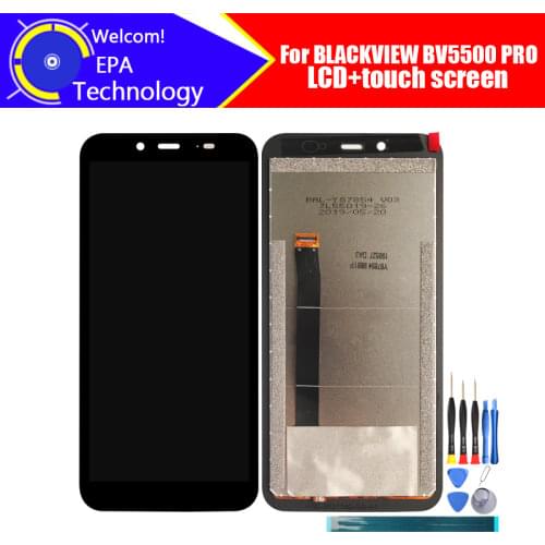 BLACKVIEW BV5500 PRO LCD Display+Touch Screen Digitizer 100% Original Tested LCD Screen Glass Panel For BV5500 PRO+ Adhesive