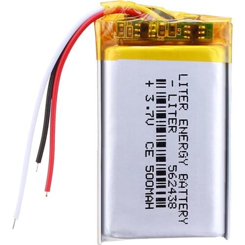 3.7V,500mAH [562438] PLIB (polymer lithium ion / Li-ion battery ) for Smart watch,GPS,mp3,mp4,cell phone,speaker