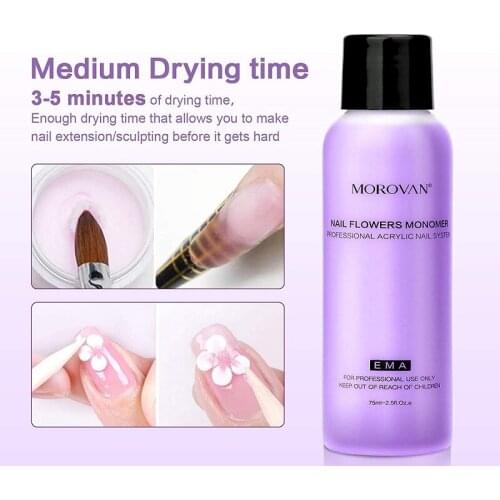 1PC/2PCS 75ml Nail Polish Acrylic Liquid Monomer Crystal Acrylic Glitter Builder for Nail Art Extension Carving Manicure Tools