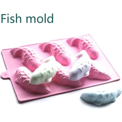 1pcs 3D DIY Silicone Fish Shape Cake Mold Carp Mold Chocolate Cake Soap Mold Kitchen Accessories