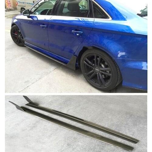 High quality 2 pieces/1Set Carbon Fiber Side Skirts Protector Cover Fits For Audi S3 2014 2015 2016 2017