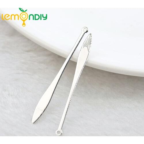 190) 10PCS 48x4MM 24K Gold Color Brass Long Drop Shaped Pendants Charms High Quality Diy Jewelry Findings Accessories