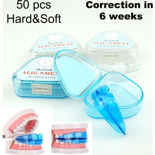 50pcs Dental Silicone Orthodontic Braces Appliance Braces Alignment Trainer Teeth Retainer Bruxism Mouth Guard Tooth whitening