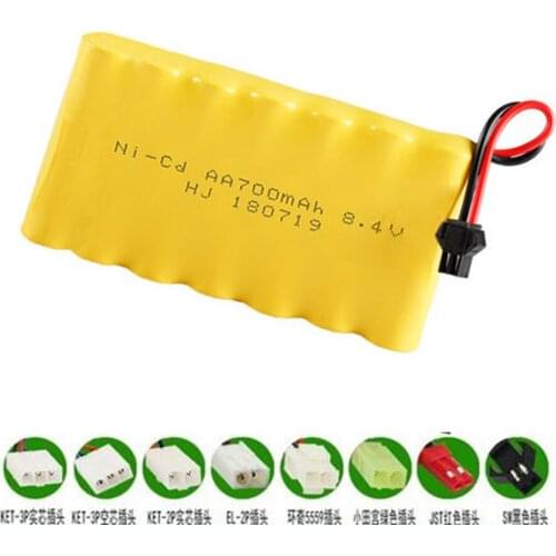 8.4v 700mah Ni-CD Battery For Rc toys Car Boat Truck Tank Train Robot Guns NICD AA 8.4v Rechargeable Battery Pack 1pcs to 10pcs