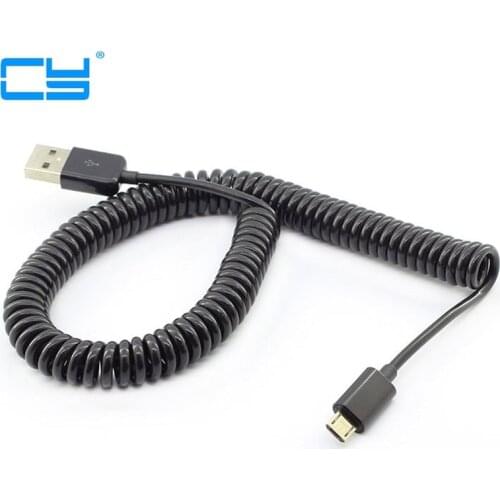 8ft 2.5 m retratil usb micro usb cabo enrolado cabel usb para micro usb primavera cabo de dados de carga carregador cabo de cabo