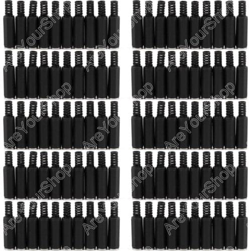 Areyourshop 100 Pcs 3.5mm Jack Stereo Plastic Female Inline Socket Solder Connectors