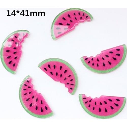 Free shipping, Flat back resin flash powder watermelon Smiling face ice cream phone DIY decoration 10pcs no good luck