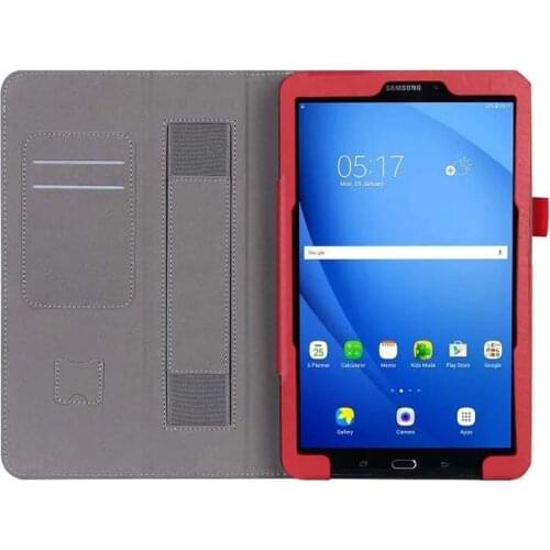 High Quality Cowhide PU Leather Stand Cover Card Holder Hand Strap Case For Samsung Galaxy Tab A 10.1 T585 T580 SM-T580 T580N