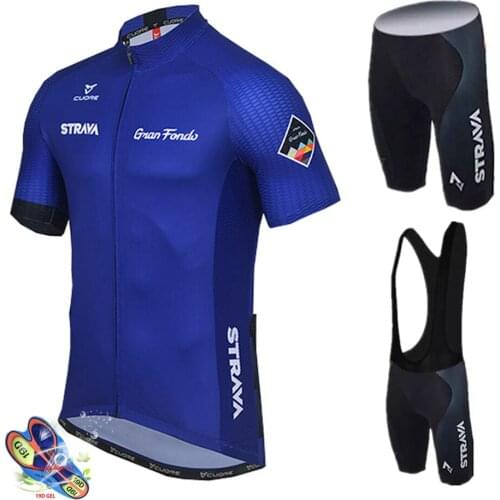 20STRAVA Bicycle Clothes Men Cycling Sets Summer Pro Team Road Bike Short Sleeve Clothing Mens Mtb Jersey Set Ropa Ciclismo