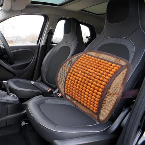 Cool Car Summer Mesh Back Support With Maple Wood Beads Car Mesh Support Breathable Comfortable Wood Beads Chair Supplies