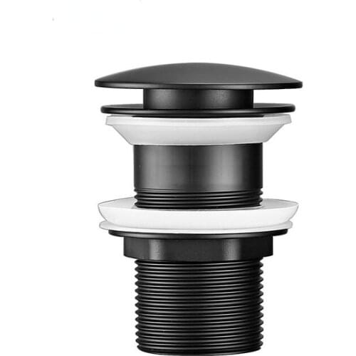 Matte Black Gold Bathroom Basin Sink Stainless Steel Drain with Overflow Kitchen Bath Drain Stopper No Hole Sink Drain