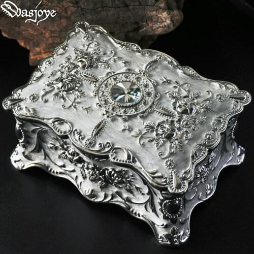 Metal Crafts European Style Retro Jewelry Box Creative High-end Ring Necklace Storage Box Gift