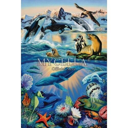 Cartoon 5d Diy Diamond Painting Underwater Playground Sea Life Winter Cross Stitch Diamond Embroidery Mosaic Home Decor Gifts