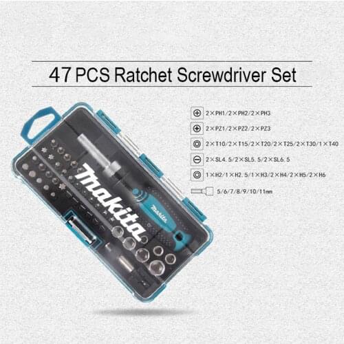 Multifunctional Screwdriver Socket Set Tool Makita 47PCS Combination Socket Screw Car Repair kit Manual