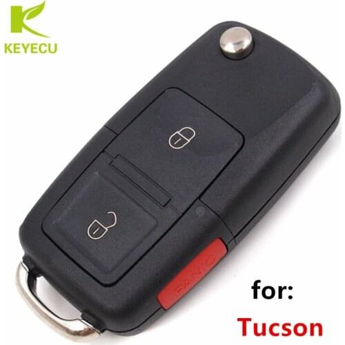 KEYECU New VW B5 Style Flip Remote Key Fob 2+1 Button 315MHZ/433MHz With ID46 Chip for Hyundai Tucson