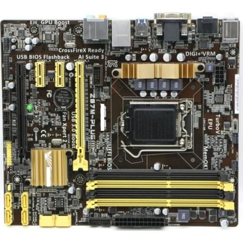 Original motherboard for ASUS Z87M-PLUS LGA 1150 DDR3 i3 i5 i7 32GB SATA3 USB2.0 USB3.0 Z87 Desktop motherboard free shipping
